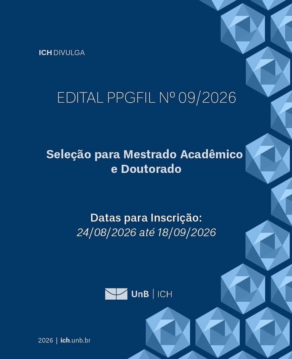 Inscrições — PPGFIL/UnB Edital 09/2026 (Mestrado e Doutorado)